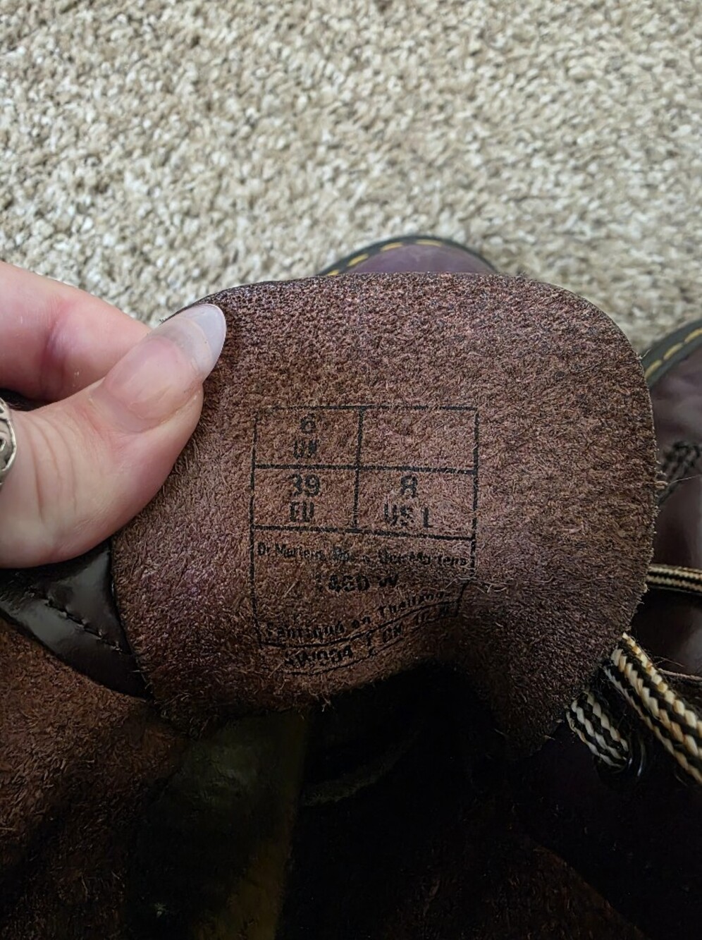 Dr. Martens Plum Leather Lace-Up Boots - Picture 6 of 8